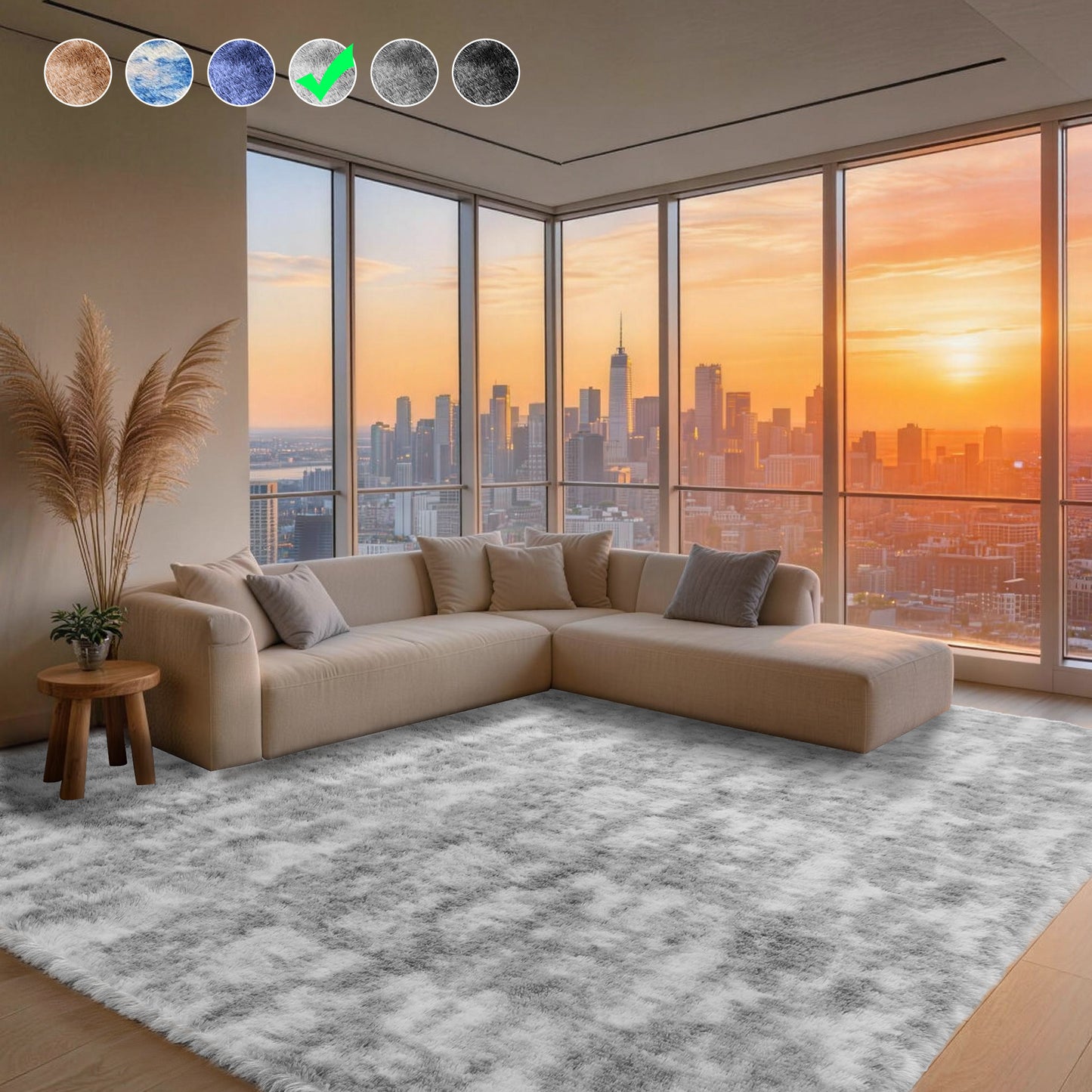 Cozydesg 4ftx6ft Large Area Rugs,Shag Fluffy Rugs for Living Room Bedroom, Modern Indoor Floor Rugs Soft Carpet Home Decro,Light Blue