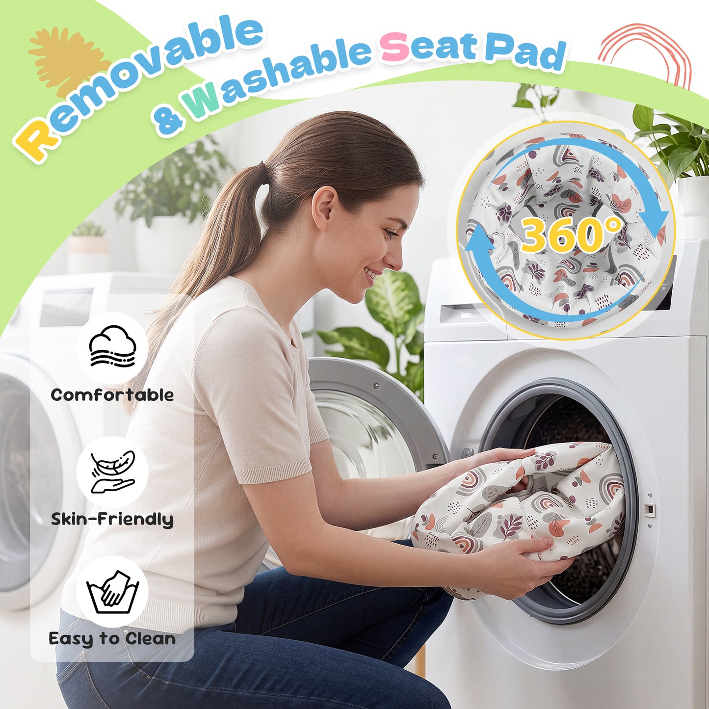 Babyeap 5-in-1 Baby Activity Center,Baby Jumper with 360° Rotating Seat and Music Toy,6 Months +