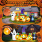 Yexmas 8FT Long Halloween Inflatable Pumpkin with Ghost and Black Cat,Outdoor Halloween Decoration with LED Lights for Yard Lawn Garden Porch Party Decor