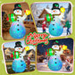 Yexmas 6.3FT Christmas Inflatable Snowman Blow Up Yard Decor with Gift Box and Bell, 360° Colorful Projection, Music On/Off Function, Built-in LED Lights, Outdoor Holiday Yard Decor