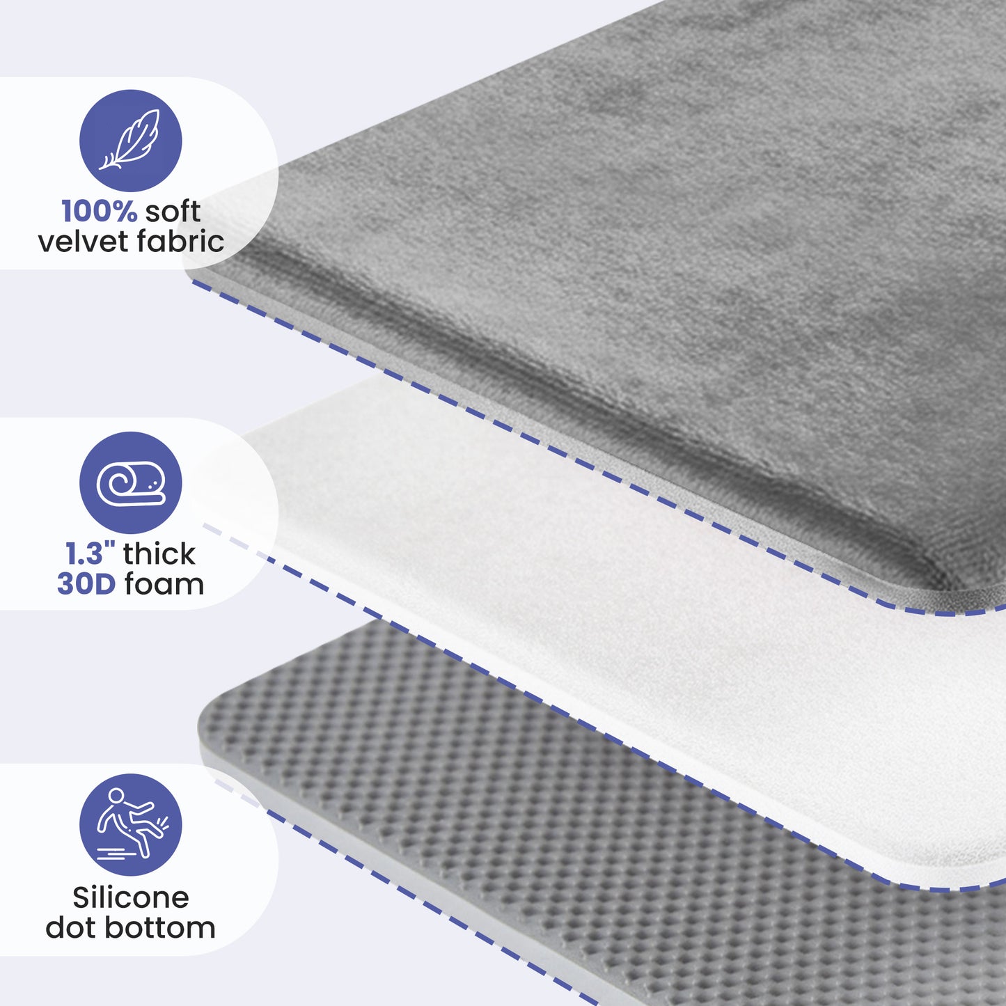 babyeap Baby Play Mat,50"x50" Playpen Mat,1.3" Extra Thick Crawling Mat for Floor Cushion,Removable Washable Cover Playmat for Babies Toddlers Infant,Gray
