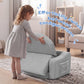 Babyeap Kids Sofa,2-in-1 Soft Toddler Couch Fold Out,Toddler Chair Baby Convertible Couch for Girls and Boys,Light Gray