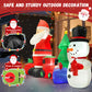 Yexmas 9FT Christmas Inflatables with Blow Up LED Lights, Santa Claus Snowman Train Gift Boxes & Christmas Tree for Indoor Outdoor Xmas Decoration