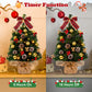 Yexmas 2PCS Pre-lit Artificial Mini Christmas Tree,24 Inch Small Tabletop Xmas Tree for Indoor Outdoor Christmas Decor