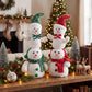 Yexmas 2pcs Snowman Plush Christmas Decorations, Handmade Snowman Figurine, Stuffed Doll Xmas Ornaments for Tabletop Home Fireplace Party Indoor Holiday Party Decor