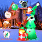 Lookfly 7.2FT Large Outdoor Inflatable Christmas Tree with Santa Claus and Dog,Built-in LED Lights,Fun Blow Up Xmas Decor Suitable for Yard,Garden,Lawn