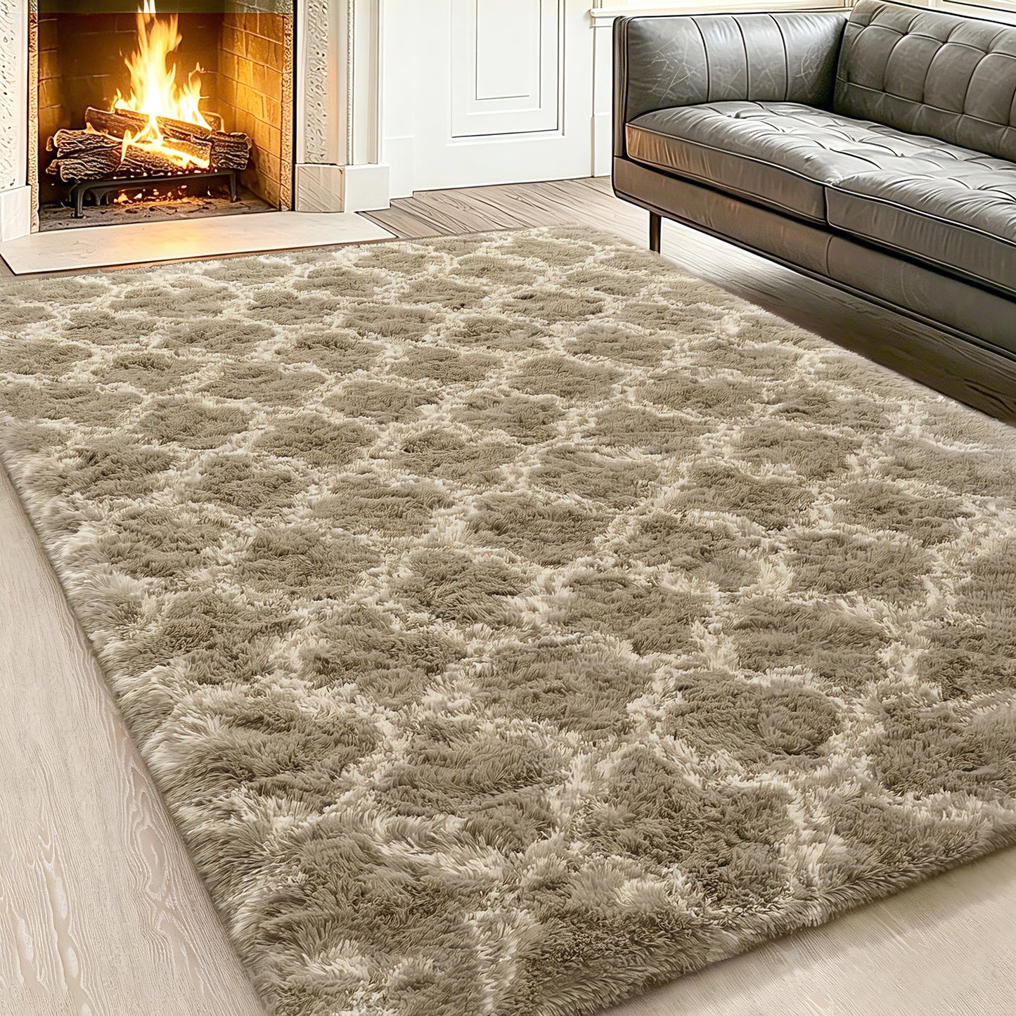 CozyDesg Area Rugs for Living Room，Black Rugs Shag Fluffy Shaggy Bedside Carpet, Large rug for Living Room Bedroom Dining Room Office Home Decor