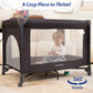 Babyeap 4in1 Baby Bassinet with Playard, 1-Step Fold Portable Playpen with Changing Table, Bedside Sleeper for Newborns, Black