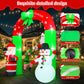 Lookfly 8FT Christmas Inflatable Archway,Christmas Blow Up Yard Decorations with Santa Claus and Snowman,Outdoor Christmas Decorations with Bow LED Lights