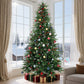 Yexmas 7.5ft Pre-Lit Artificial Christmas Trees,Green Xmas Tree with Large Christmas Tree Storage Bag,Pinecones, Berries, Realistic Artificial Christmas Trees for Home, Office, Party Decoration