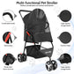 Zoolike 3 Wheel Pet Stroller Cat Dog Stroller Foldable Jogging Travel Perros Carrier for Small Medium Dogs，Puppy Stroller,Black