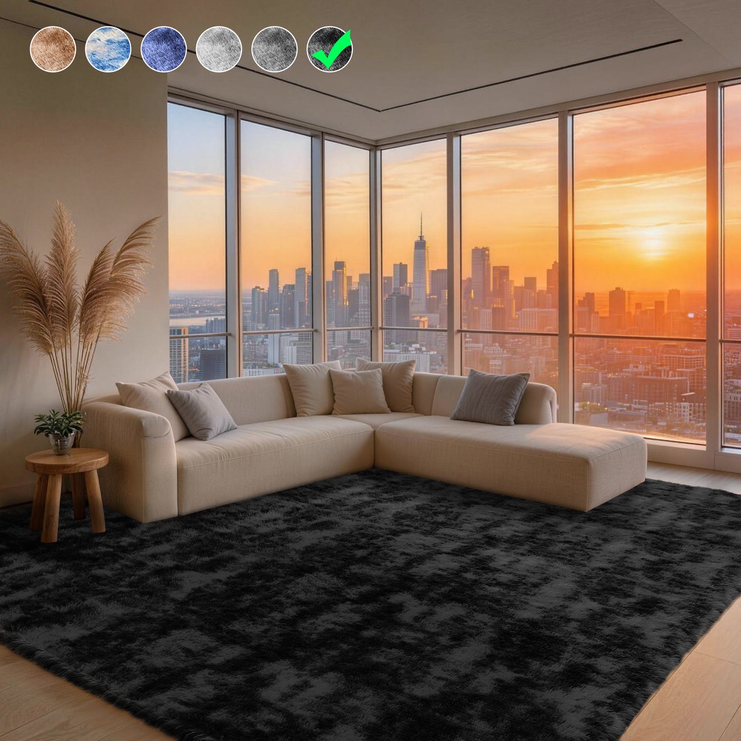 Cozydesg 4ftx6ft Large Area Rugs,Shag Fluffy Rugs for Living Room Bedroom, Modern Indoor Floor Rugs Soft Carpet Home Decro,Light Blue
