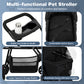 Zoolike 3 in 1 Pet Stroller for Dogs and Cats,4 Wheel Foldable Stroller with Detachable Carrier&Storage Basket,Black