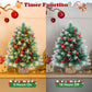 Yexmas 2PCS Pre-lit Artificial Mini Christmas Tree,24 Inch Small Tabletop Xmas Tree for Indoor Outdoor Christmas Decor