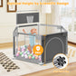 babyeap Baby Playpen with Basketball Hoop,Playpen for Babies and Toddlers,Hexagonal Fence Baby Play Yards,Dark Gray