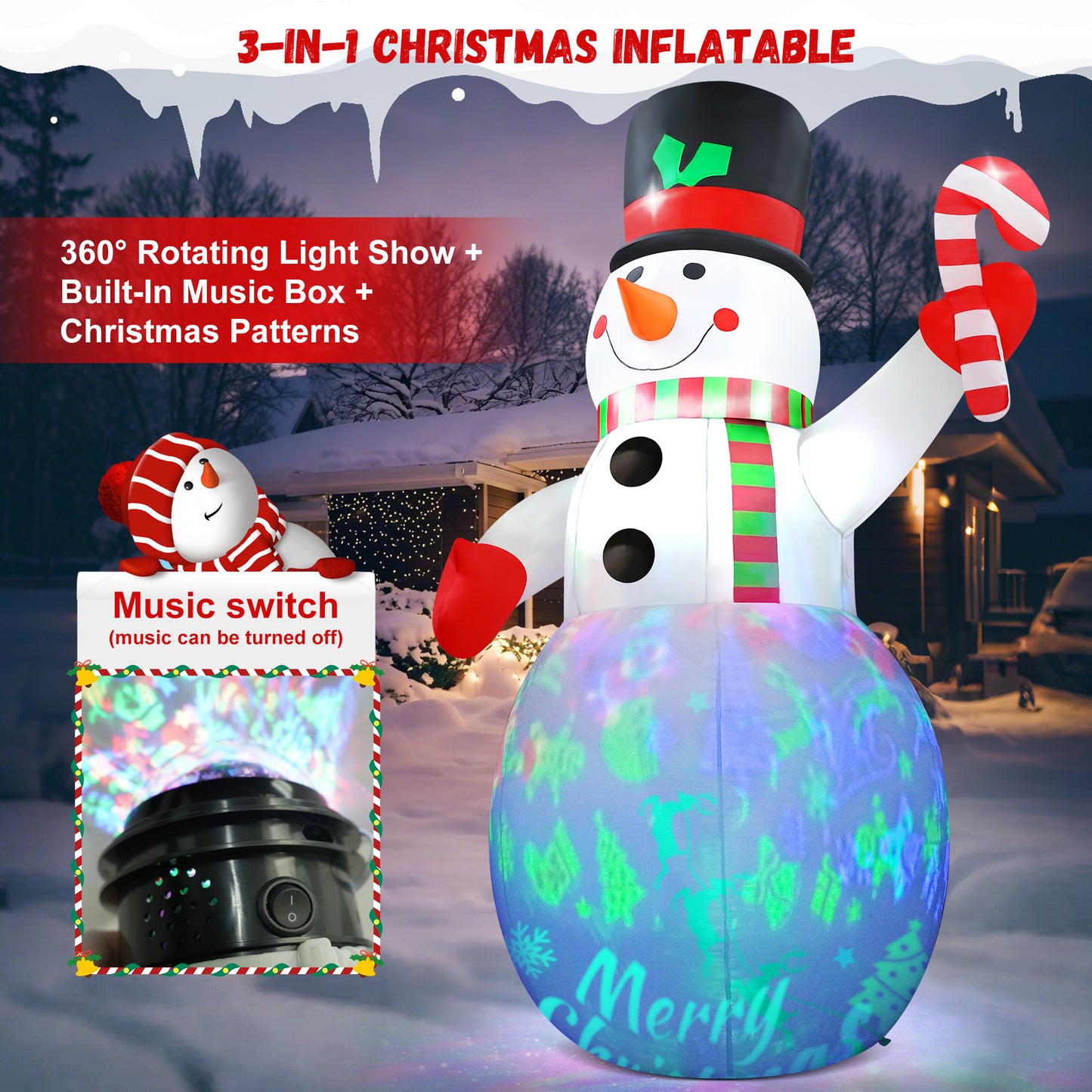 Lookfly 7FT Christmas Inflatable Scepter Soldier