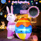 Yexmas 6ft Easter Inflatables,Blow Up Yard Outdoor Decoration with LED Lights Bunny Decorations with Egg for Lawn Garden Holiday Party