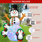 LOOKFLY 6.3  ft Christmas Snowman Inflatable Outdoor Decoration with Build-in Multicolor LEDs, Snowman Penguin Blow up Inflatables for Xmas Party