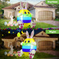 Yexmas 5ft Easter Inflatables, Blow Up Yard Decoration Built in LED Lights Bunny Egg Decorations for Outdoor Home Lawn Garden Holiday Party