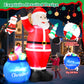 Yexmas 8FT Christmas Inflatable Santa Claus with Big Gift Bag and Christmas Tree Outdoor Decorations,Built-in LED Light,Blow Up Xmas inflatables for Front Back Yard Garden Lawn