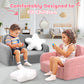 Babyeap Extra Wide Kids Chair,2-in-1 Convertible Toddler Chairs,Soft Comfy Kids Couch, Kids Sofa for Boys & Girls 3+,Pink