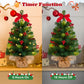 Yexmas 2PCS Pre-lit Artificial Mini Christmas Tree,24 Inch Small Tabletop Xmas Tree for Indoor Outdoor Christmas Decor