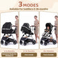 babyeap Baby Stroller,2 in 1 Lightweight Travel Stroller,Compact Foldable Stroller for Toddler with Reversible,Black