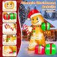 Yexmas 6FT Christmas Inflatable Gingerbread Man with Candy Cane and Gift Boxes, Blow Up Outdoor Yard Decor with Built-In LED Lights for Lawn Garden