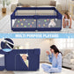 Babyeap Baby Playpen With Mat,50"x50"Play Pen for Babies and Toddlers,Play Yard With Gate for Indoor Outdoor,Navy Blue