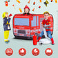 Yexmas Fire Truck Pop Up Tent with Carrying Case, Playhouse Indoor and Outdoor Kids Play Tent for Boys and Girls Children 3+ Years Gift