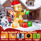 Yexmas 6FT Christmas Inflatable Gingerbread Man with Candy Cane and Gift Boxes, Blow Up Outdoor Yard Decor with Built-In LED Lights for Lawn Garden