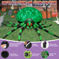 8FT Halloween Inflatables Outdoor Decorations Giant Spider Decorations with LED Lights and Air Pump Blow up Inflatable Green