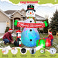 Yexmas 8FT Christmas Inflatable Snowman Blow Up Yard Decor with 360° Colorful Projection, Music On/Off, Penguin, Gift Boxes, Merry Christmas Banner for Outdoor Yard Decor