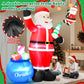 Yexmas 8FT Christmas Inflatable Santa Claus with Big Gift Bag and Christmas Tree Outdoor Decorations,Built-in LED Light,Blow Up Xmas inflatables for Front Back Yard Garden Lawn
