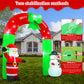 Lookfly 8FT Christmas Inflatable Archway,Christmas Blow Up Yard Decorations with Santa Claus and Snowman,Outdoor Christmas Decorations with Bow LED Lights