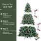 Yexmas 6ft Pre-Lit Christmas Tree, 8 Modes LED Lights, Artificial Xmas Tree with Large Storage Bag
