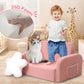 Babyeap Extra Wide Kids Chair,2-in-1 Convertible Toddler Chairs,Soft Comfy Kids Couch, Kids Sofa for Boys & Girls 3+,Pink