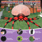 8FT Halloween Inflatables Outdoor Decorations Giant Spider Decorations with LED Lights and Air Pump Blow up Inflatable Red
