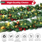 Yexmas 9ft Large Christmas Garland, Multi-Purpose Xmas Wreath with 60 LED Lights, Decorated with Pinecones, Berry Clusters, Battery Operated