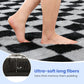 CozyDesg Shag Area Rugs,5'x8'/8' x 10' Soft Fluffy Floor Rugs Checkered Carpet，Washable Area Rugs for Living Room Bedroom Decor,Beige & White