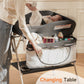 Babyeap Baby Changing Table with Wheels, Portable Foldable Diaper Changing Station with Adjustable Height & Waterproof Pad, Nursery Organizer Storage for Newborn & Infant