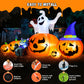 Yexmas 8FT Halloween Inflatable Decoration with Ghost, Black Cat and Pumpkins,Built-in LED Lights, Blow Up Halloween Yard Decor for Indoor/Outdoor Party,Yard, Lawn