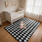 CozyDesg Large Rugs,4'x6' Soft Fluffy Shag Indoor Floor Carpet for Living Room Bedroom Dining Room Office Home Decor,Dark Gray & White