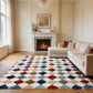 CozyDesg 4ftx6ft Area Rugs,Shag Fluffy Checkered Rugs for Living Room,Bedroom,Modern Room Decor Carpet, Non-Slip Floor Rug,Colorful B