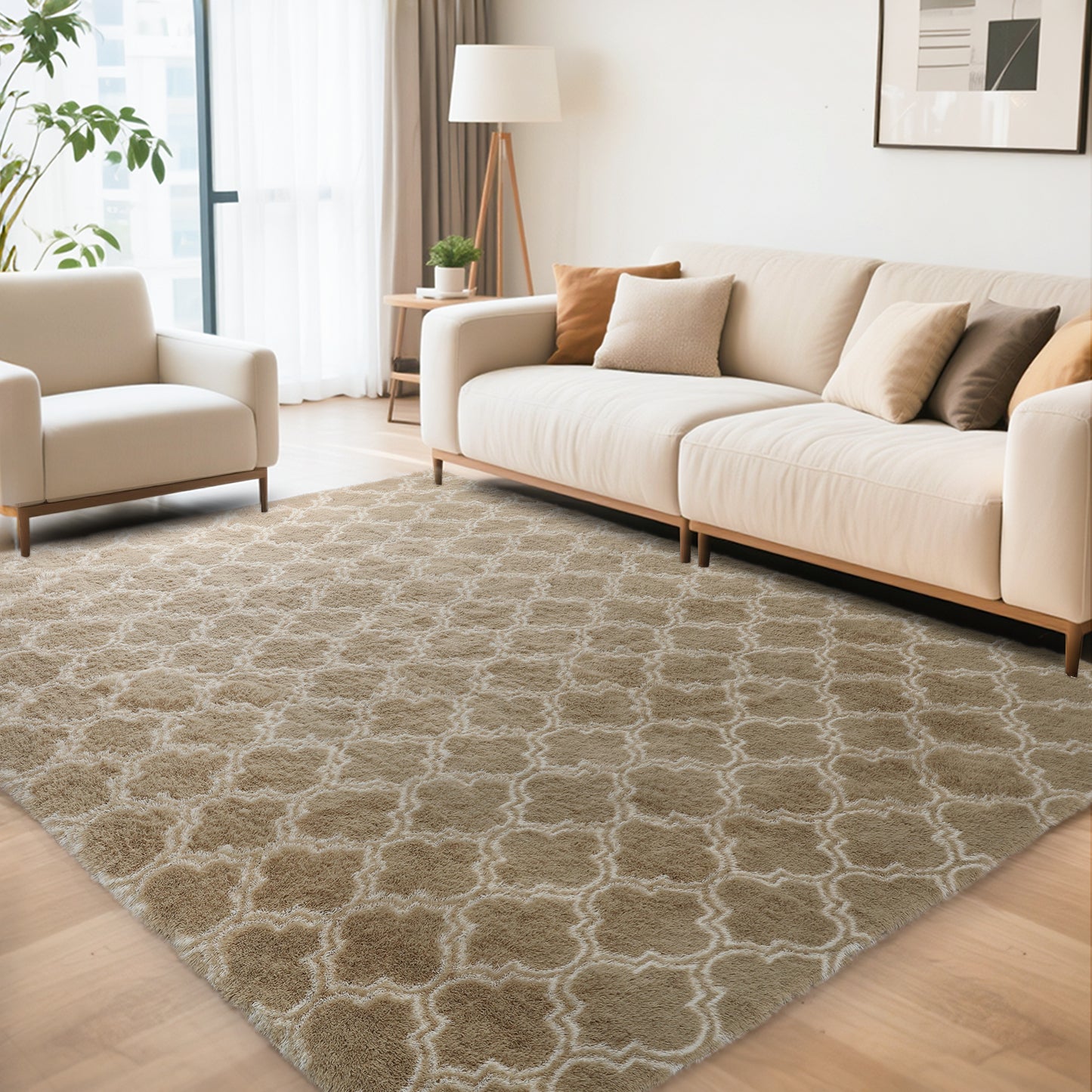 CozyDesg Area Rugs for Living Room，Black Rugs Shag Fluffy Shaggy Bedside Carpet, Large rug for Living Room Bedroom Dining Room Office Home Decor