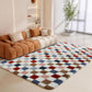 CozyDesg Shag Area Rugs,5'x8'/8' x 10' Soft Fluffy Floor Rugs Checkered Carpet，Washable Area Rugs for Living Room Bedroom Decor,Beige & White