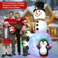 LOOKFLY 6.3  ft Christmas Snowman Inflatable Outdoor Decoration with Build-in Multicolor LEDs, Snowman Penguin Blow up Inflatables for Xmas Party