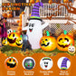 Yexmas 8 FT Long Halloween Inflatable Ghost with Witch Hat, 6 Pumpkins Halloween Blow Ups with Black Cat for Halloween Party Outdoor Yard Garden Lawn Decor