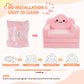 babyeap 2-in-1 Kids Sofa,Fold Out Toddler Couch with Star Pillow,Soft Convertible Kids Chair for Girls and Boys,Pink