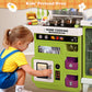 Lookfly Play Kitchens,68PCS Kids Kitchen Playset with Realistic Lights&Sounds,Toddler Kitchen Toy Gift for Boys and Grlis,Green 32.3"H